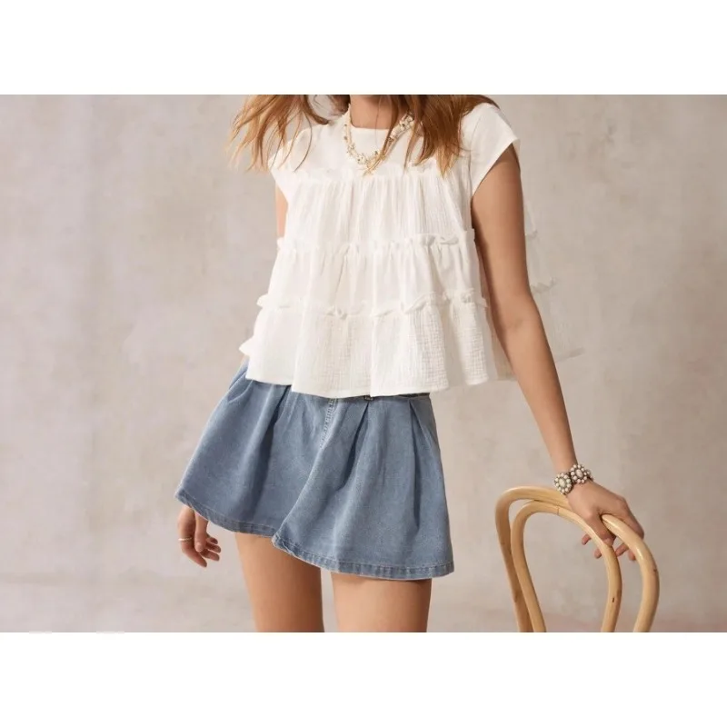 

2026 Summer Loose Splicing Women's Beach Vacation Shirt
