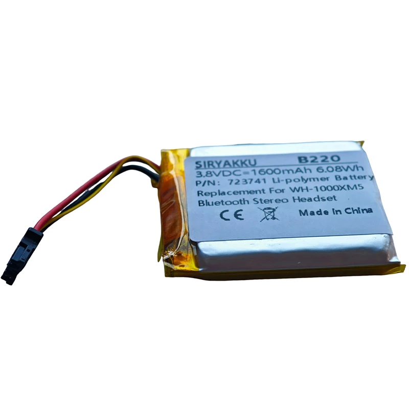 Battery For Sony WH-1000XM5 Headset headphone Li-po Rechargeable Replacemet 3.7V 1600mAh 723741