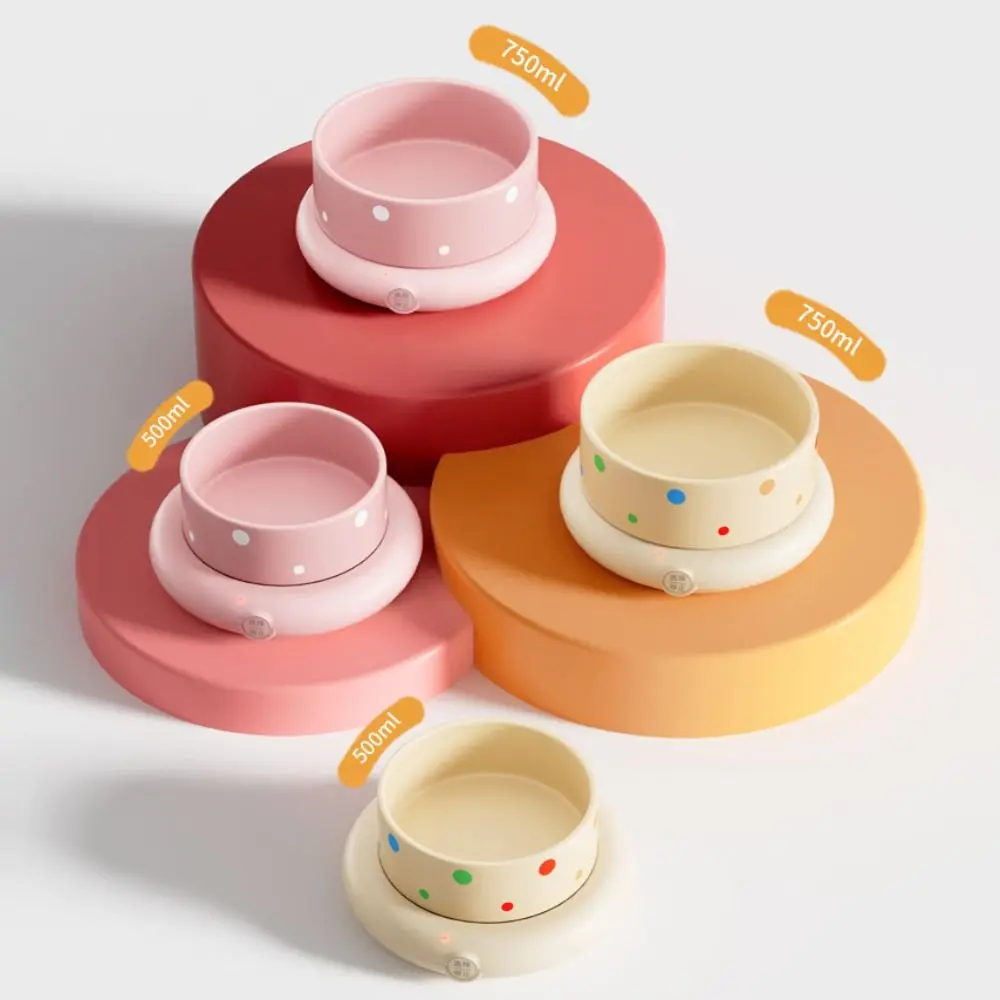 

Ceramic Pet Heated Water Bowl Temperature Adjustable Noiseless Self-Heating Water Bowl Multifunction Non-slip
