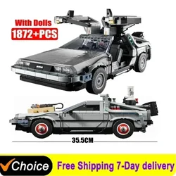 Back to the Future Time Machine 1:10 1872PCS Compatible 10300 Building Blocks Technical Car Bricks Construct Toys Birthday Gifts