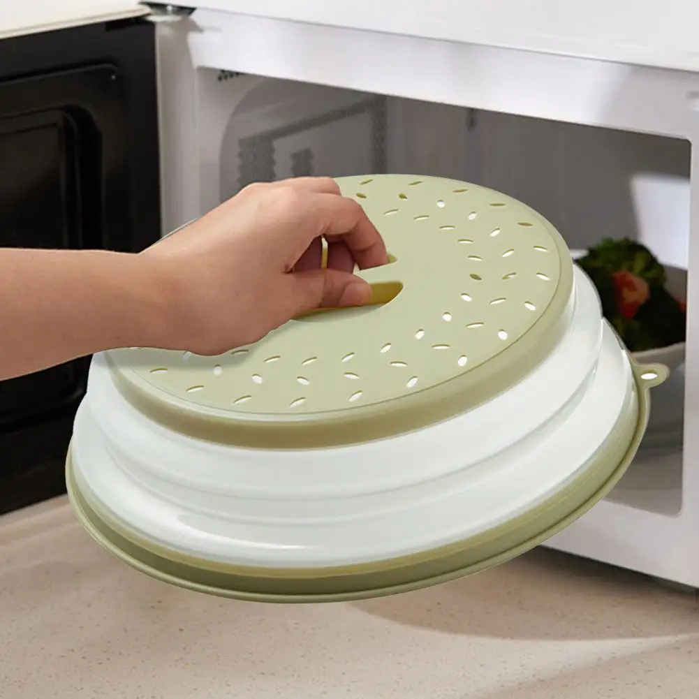 Heat-resistant Microwave Cover Foldable Vented Microwave Splatter Cover Heat-resistant Lid with Handle Hook Hole for Plate