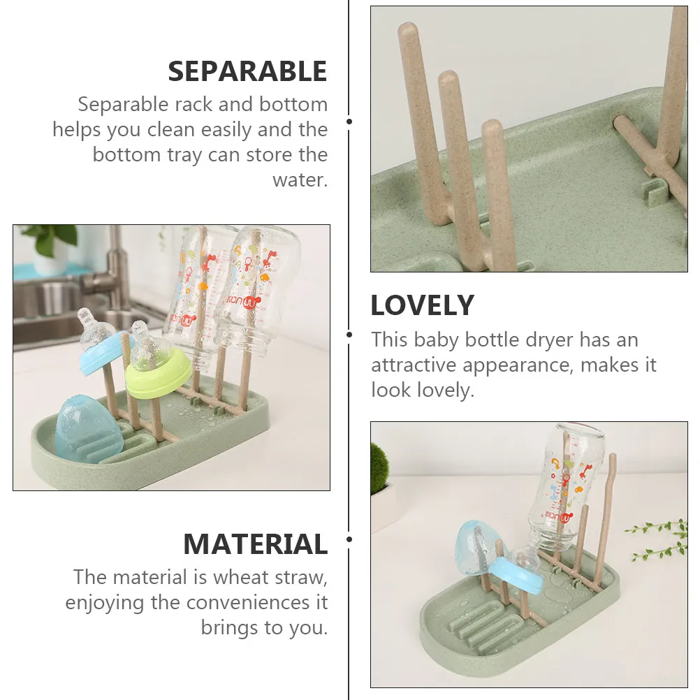 

Подставка для сушки детских бутылочек, 1 шт., большая вместимость, из пшеничной соломы, многофункциональная, для кухонной столешницы