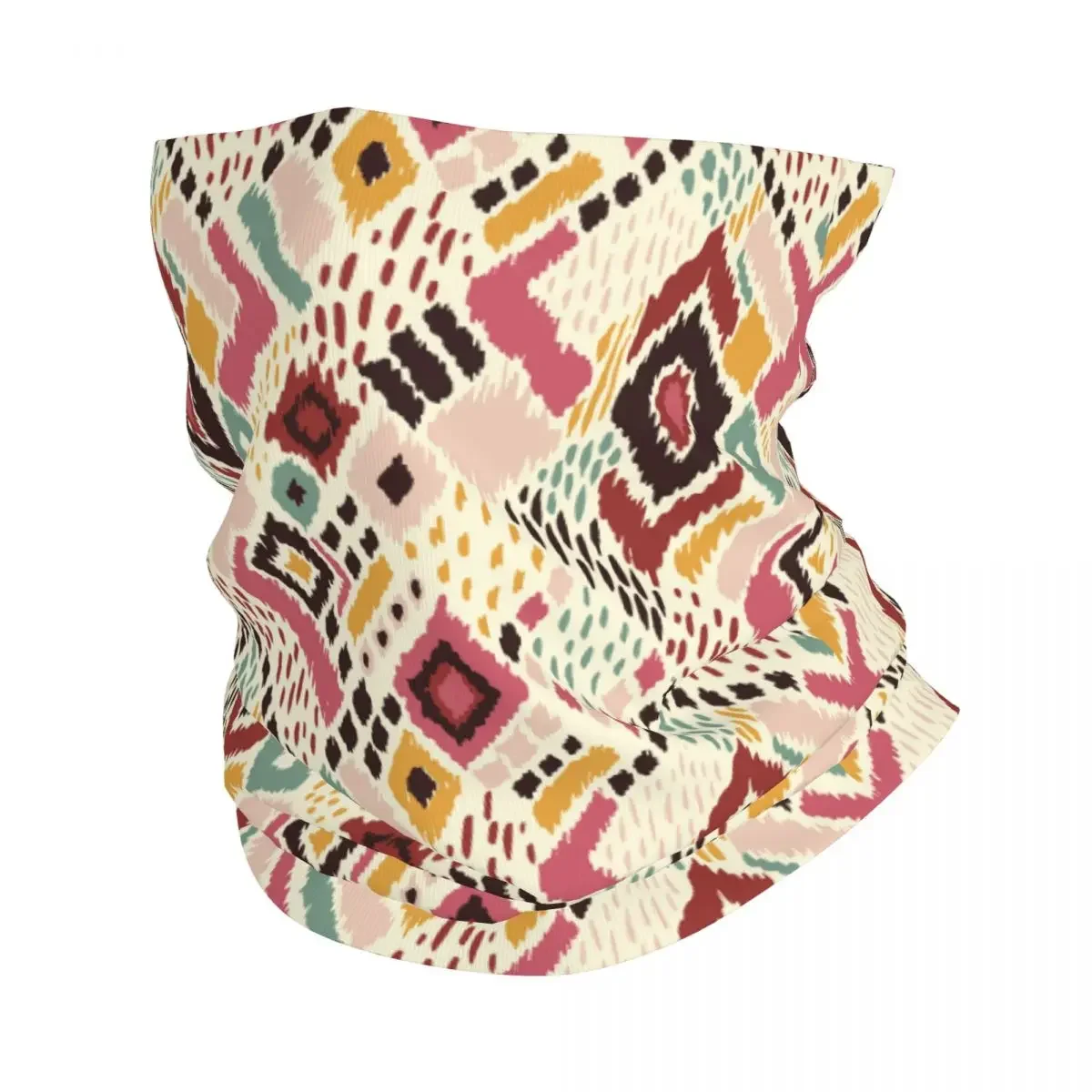 Bohemian Ikat Geometric Folklore Ornament With Diamonds Bandana Neck Cover Tribal Ethnic Balaclavas Mask Scarf Warm Cycling