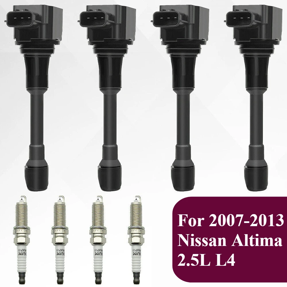 

UF549 Ignition Coil and Iridium Spark Plugs For 2007-2013 Nissan Altima 2.5L L4
