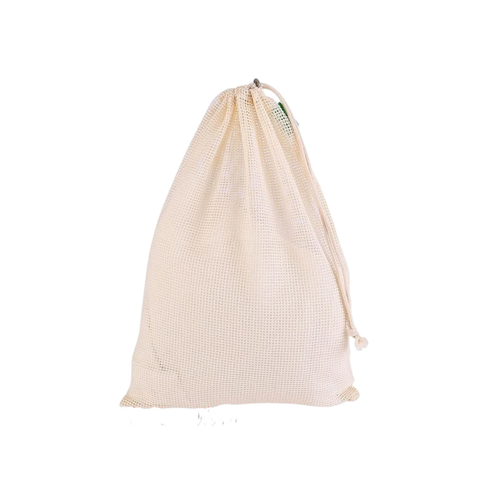 

Drawstring Mesh Bag Fruit Vegetables Net Bags Food Storage Pouch 30x35cm
