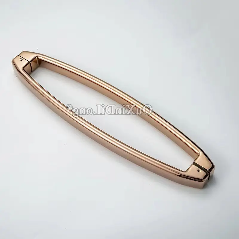 HOT 304 Stainless Steel Rose Gold/Chromed Bathroom Door Handles Pair Mount Glass Door Push Pull Handles Hole Spacing 400/450mm