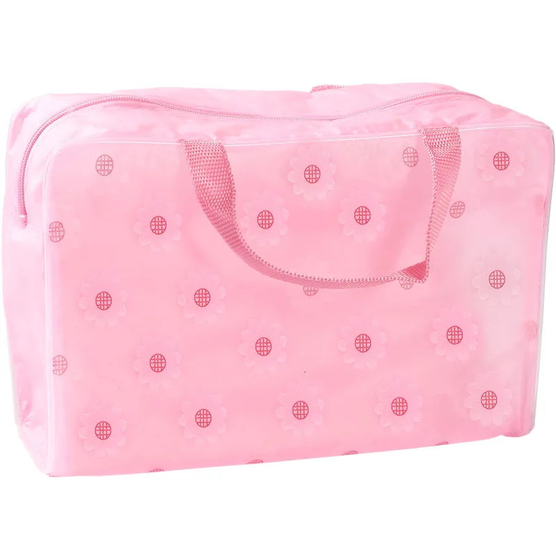 Multifunctional Floral Waterproof Storage Bag Make Up Bag New Women PVC Zipper Toiletry Bathing Transparent Travel Cosmetic Bag