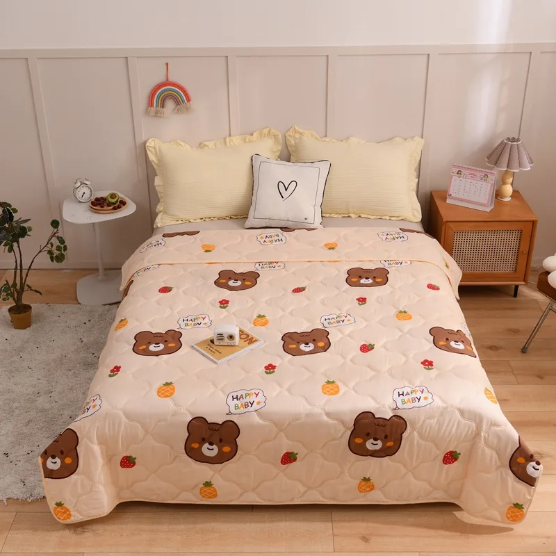 

Summer Cotton Blanket Thin Comforter Quilts Machine Washable Comfortable Single Double Air Conditioning Quilts for Children Adul