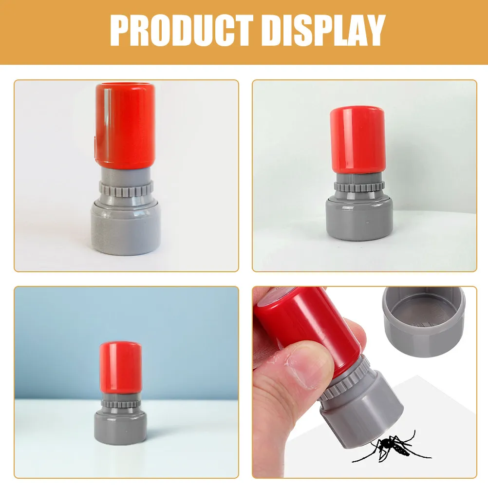 2Pcs Mosquito Stamp Interactive Fake Insect Pattern for Scrapbooking Book Marking DIY Projects Humorous Gift Prank Stuff Office