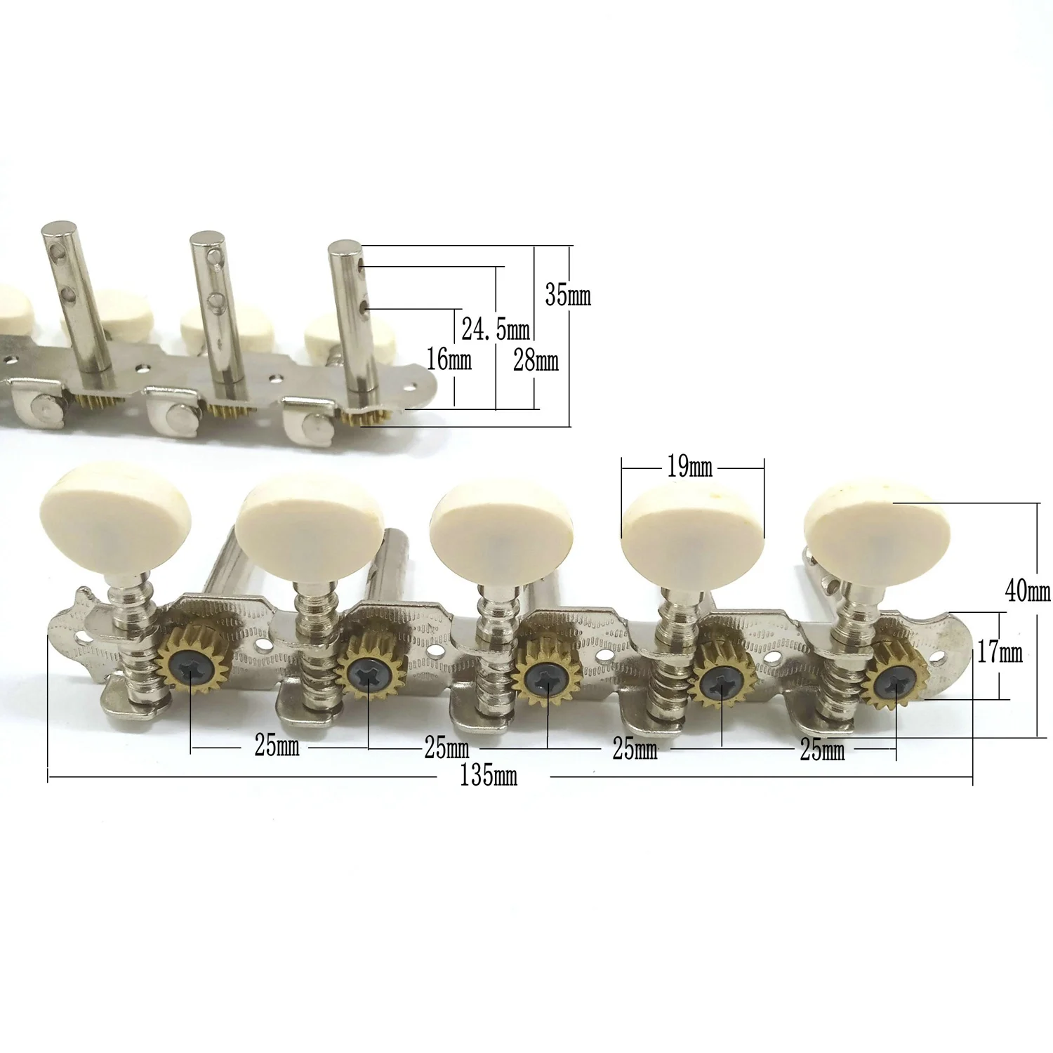 

FRLI-y10 String Guitar Tuning Pegs Chrome Plated Machine Heads 5L 5R Acoustic Guitar Instruments Accessory