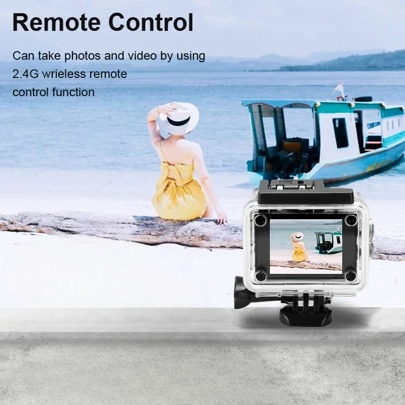 170° Underwater Action Camera - 4K WiFi Touchscreen Helmet Cam