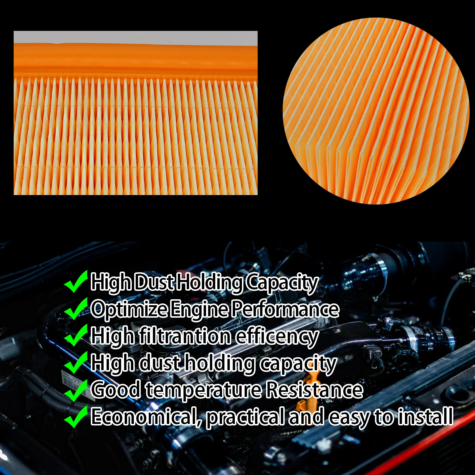 For Ford Transit Box Bus Tourneo MK7 2.2L TDCI 3Pcs Cars Intake Engine Air Filter Cleaner 1373667 1729416 Car Parts Accessories