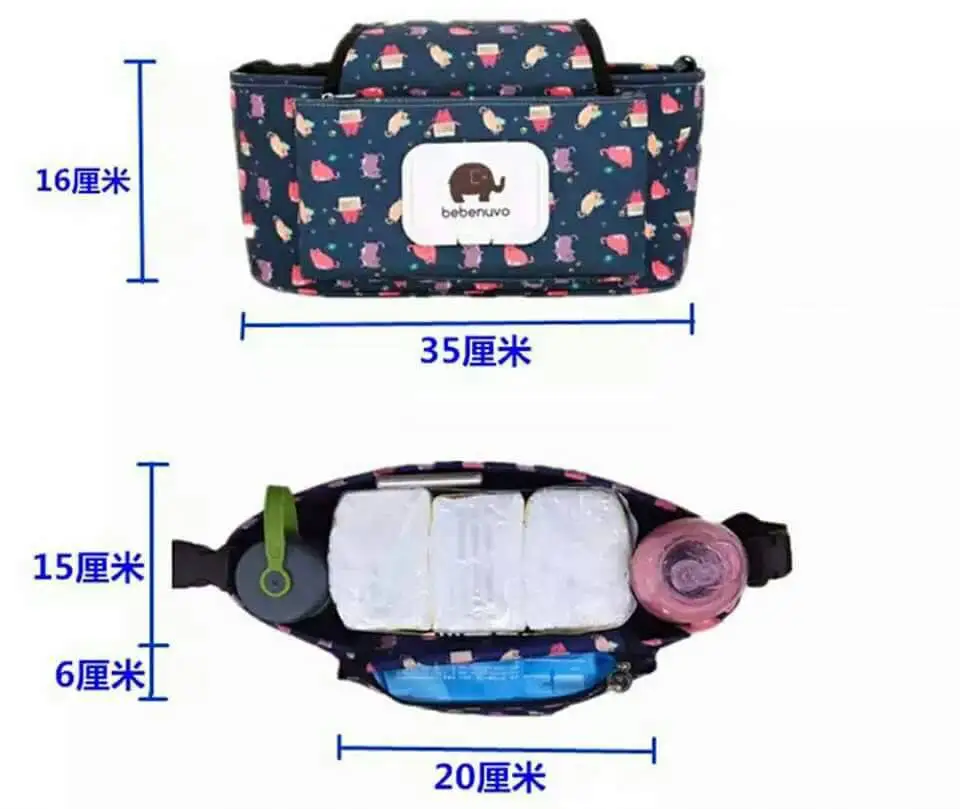 Large Capacity Stroller Accessories Cart Organizer Bag for Mommy Multi purpose Diaper Bag for New Baby Stroller Hanging