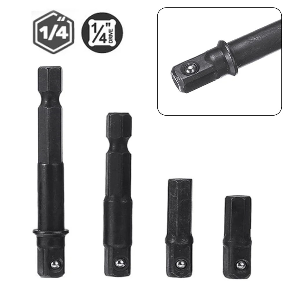 Adaptador de soquete 25mm 50mm, 4 peças, para furadeira elétrica, furadeira tipo pistola, para chave de fenda elétrica, furadeira pneumática, ferramen