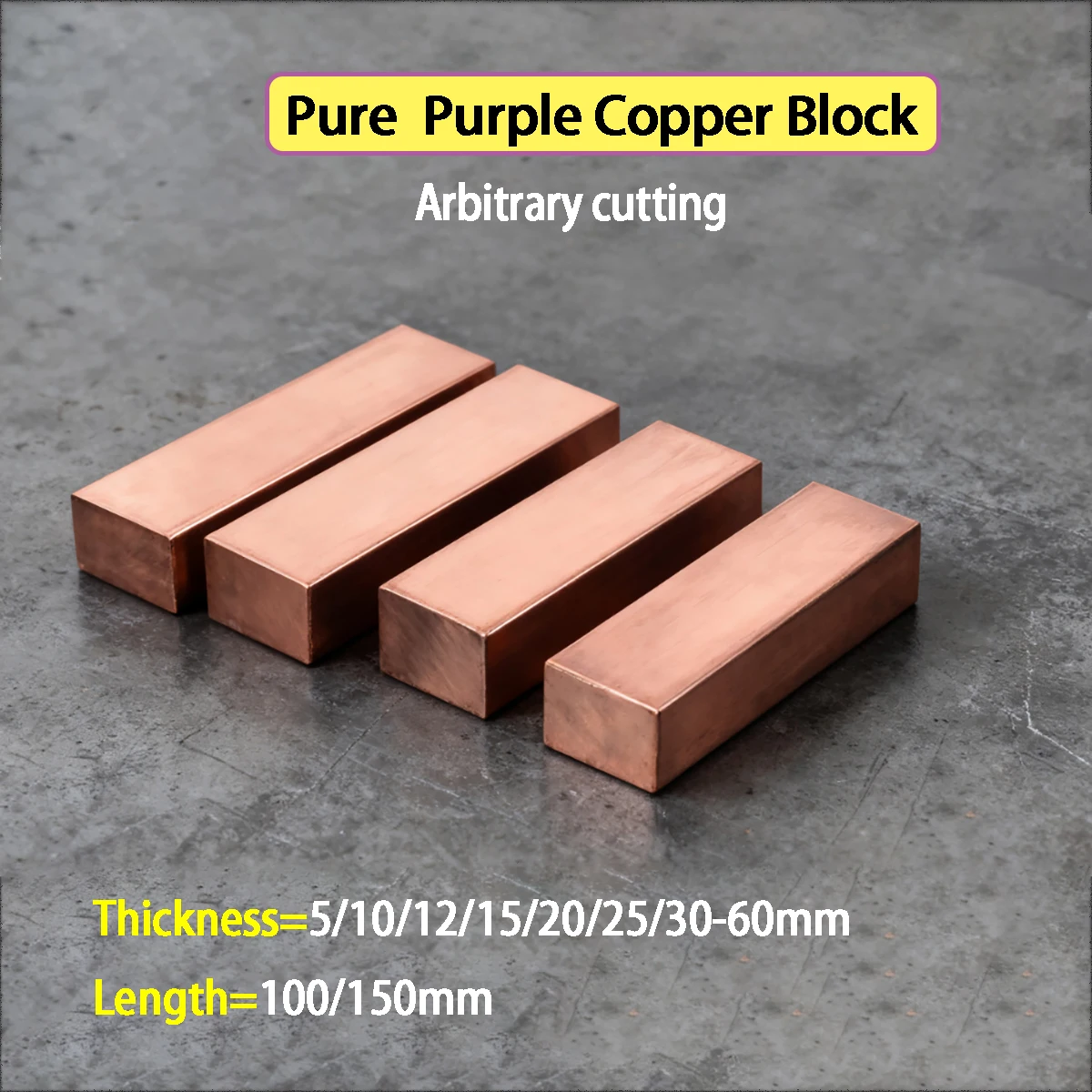 

Pure Red Copper Block - Solid Square Copper Plate Strip Flat Bar Busbar Square Rod Sheet