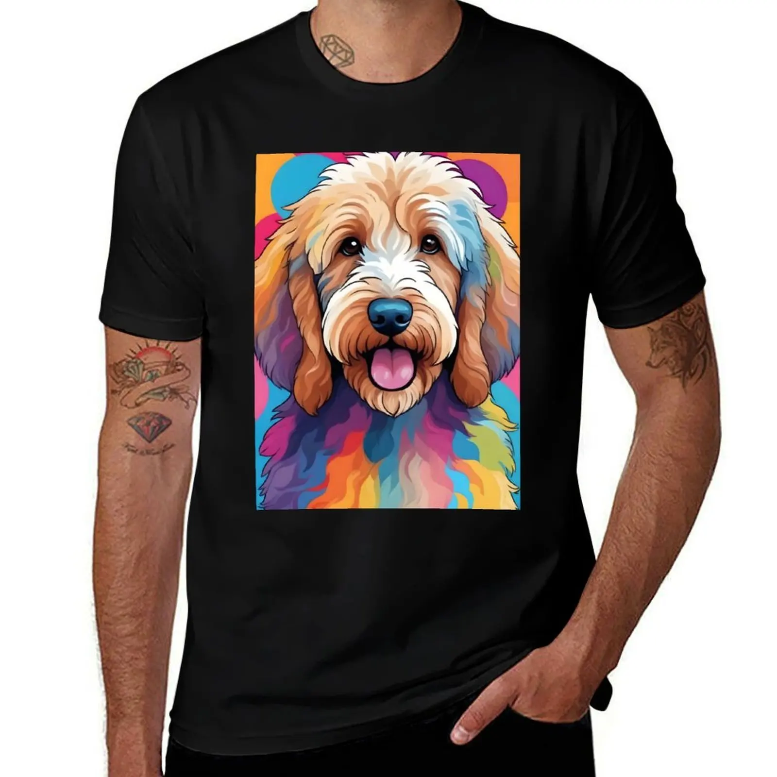 

Goldendoodle Art T-Shirt t shirts with prints funny t shirts cotton t shirt personalised T-Shirt