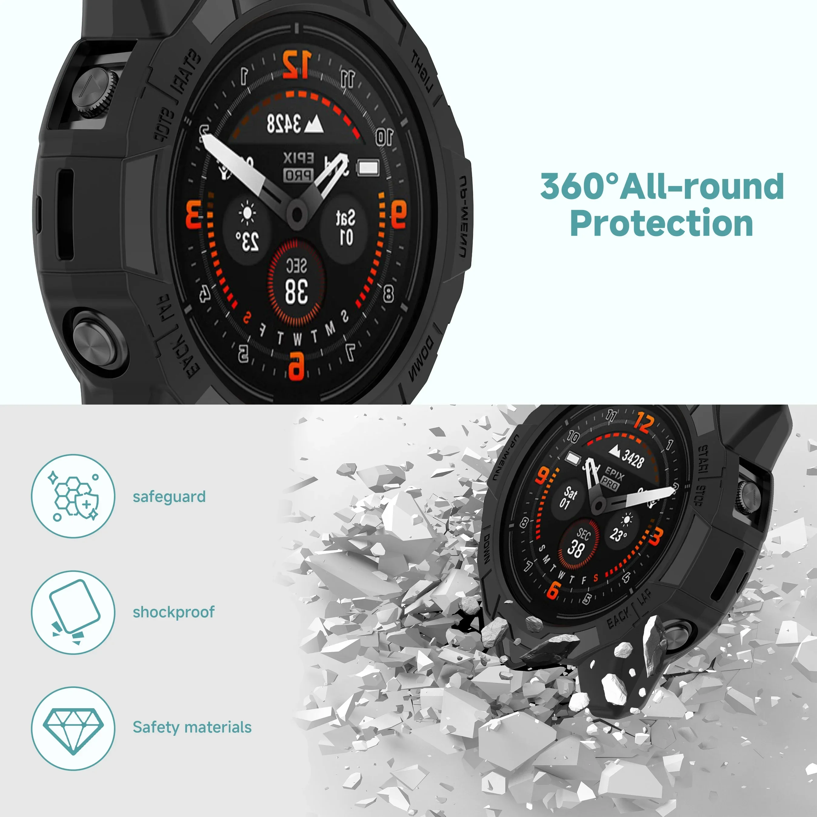 غطاء حماية من البولي يوريثان لـ Garmin Fenix 7 7S 7X Pro حافظة من السيليكون الناعم لـ Garmin Epix Pro (Gen 2) 51 مللي متر 47 مللي متر 42 مللي متر غطاء حماية
