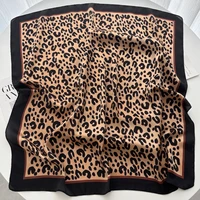 Luxury Floral Print Female Satin Neck Scarf Square Hair Scarves Foulard Head Band Shawls Wraps Neckerchief Bandana Women 2