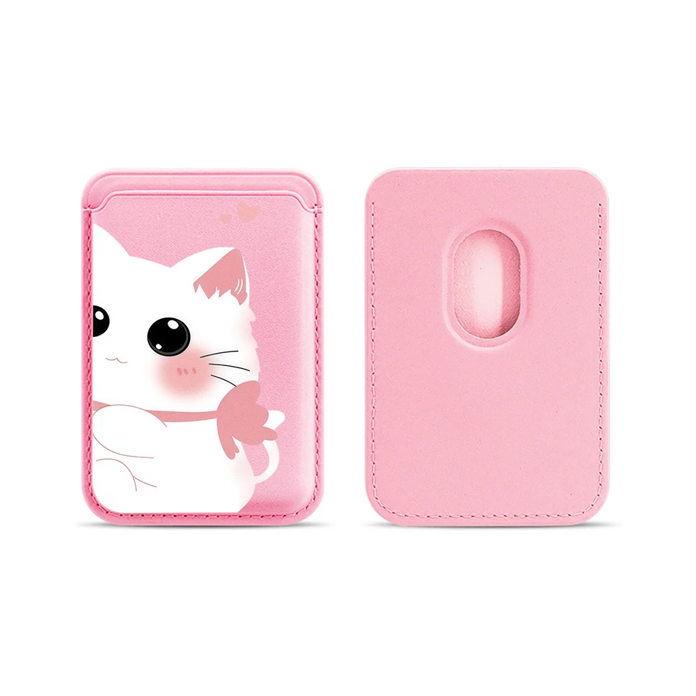 Elegante Katzen-Leder-Kartenhalter-Handyhülle für Magnetische Hüllen, Geeignet für alle iPhone Magsafe-Karten-Handy-Rückseiten-Taschen – Detail 14
