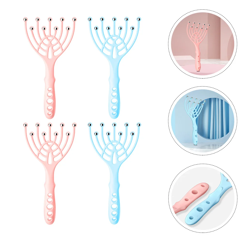 

4Pcs Head Massage Claw Practical Scalp Relaxing Tool Smooth Surface Natural Shapes Good Choice for Family Friends