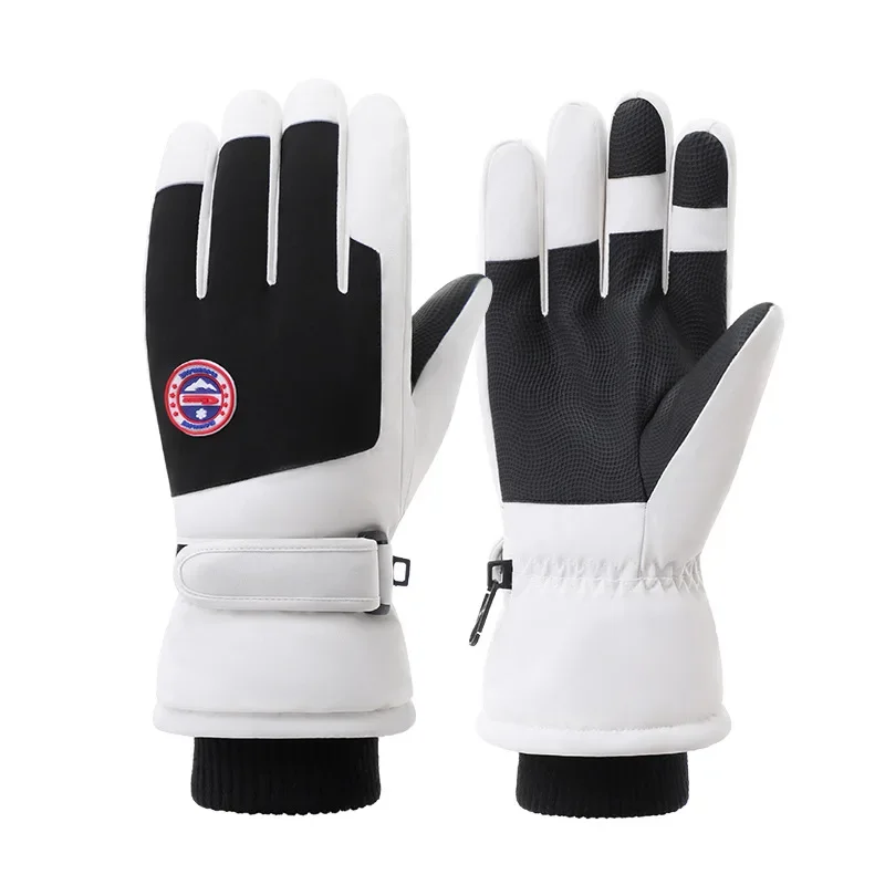 الشتاء الرجال والنساء قفازات التزلج يندبروف الدافئة مقاوم للماء شاشة تعمل باللمس الصوف المضادة للانزلاق قفازات التزلج على الجليد ركوب قفازات التزلج