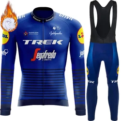 Cycling Suit Man Men's Bike Clothing TREK Sports Set Winter Thermal Fleece Jersey Pants Professional Shirt Clothes Gel 2024 Mtb