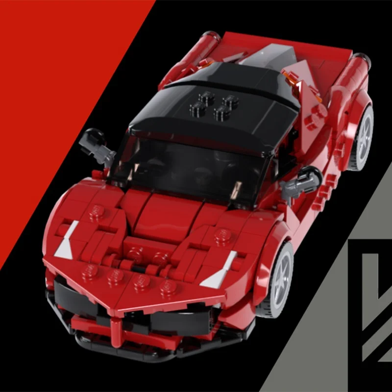 342 قطعة MOC مستوحاة من Ferrariesd LaFerrar مدينة نموذج بناء لعبة كتل العمارة هدايا عيد الميلاد لتقوم بها بنفسك التعليم عيد ميلاد الاطفال #3