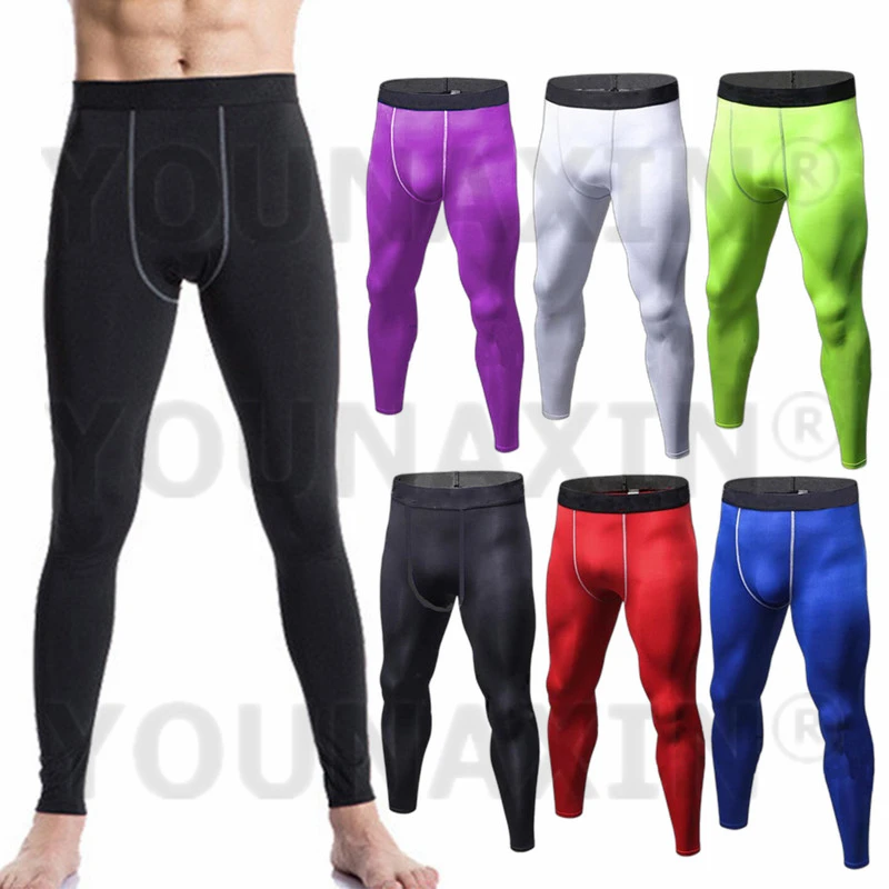 Men Base Layer Running Sports Pants Gym Fitness Basketball Leggings Boy Trousers Workout Training Quick-Drying S M L XL 2XL 3XL