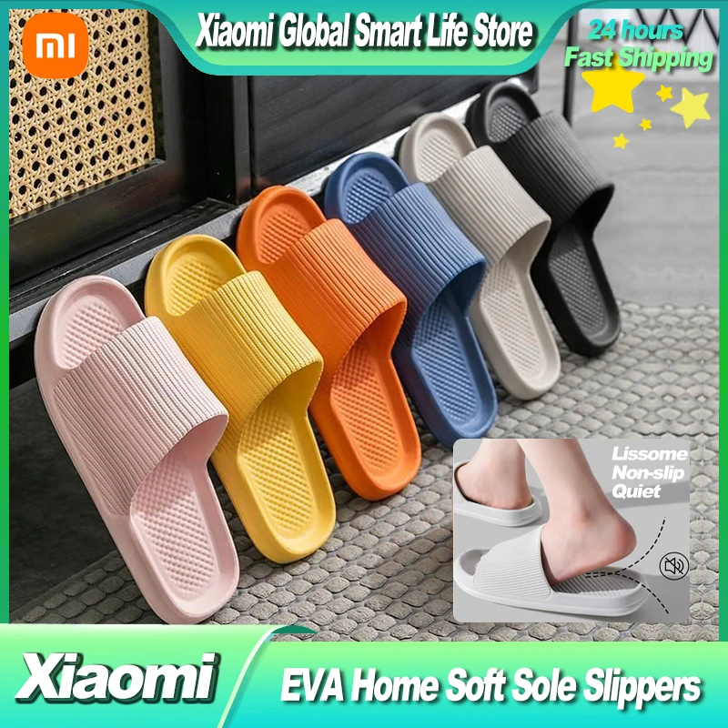 Xiaomi Household Slippers Men and Women Sandals Light Mute Non-slip EVA Soft Bottom Comfortable Beach Shoes Bathroom Bath Slippe