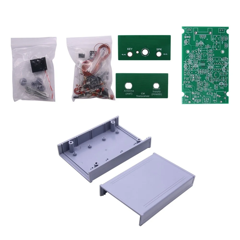 Compact Design Amateur Radio Equipment Gray, Green Amateur Radio Kit 12V Power Supply Adjustable Frequency Tuning