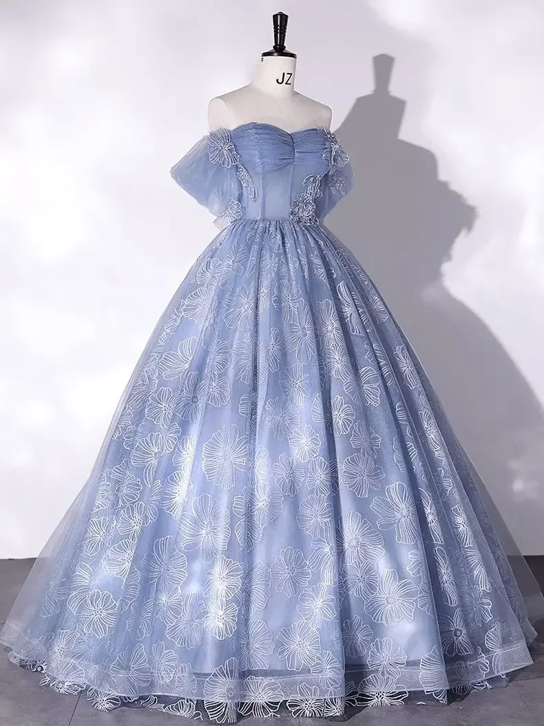 2025 Abiti da ballo glitterati con spalle scoperte Principessa Compleanno scintillante robe de bal Abito da sera formale per le donne Lace Up