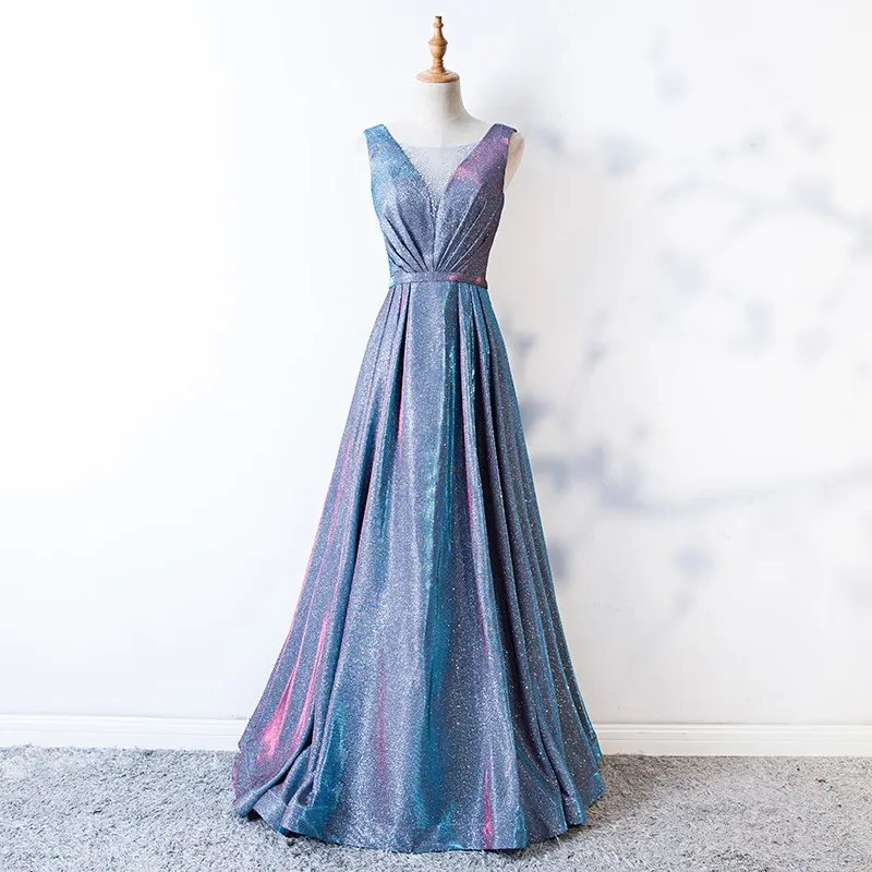 ربيع 2025 ثوب نسائي طويل غير رسمي متغير اللون مرصع بالنجوم Par Dr ثوب نسائي كوري Sle منتصف الخصر دانتيل طول الأرض زفاف