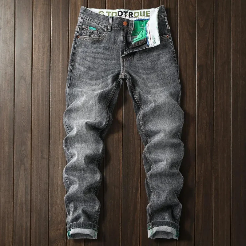 2026 New Vintage High-End Denim Jeans in Faded Colors for Men, Slim Fit, Slim Leg, Casual, Versatile, Stylish, Soft, Comfortable