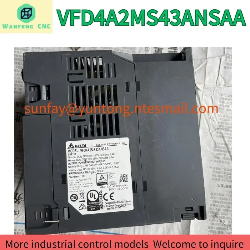 

second-hand VFD4A2MS43ANSAA ms1.5kw-380v frequency converter test OK Fast Shipping