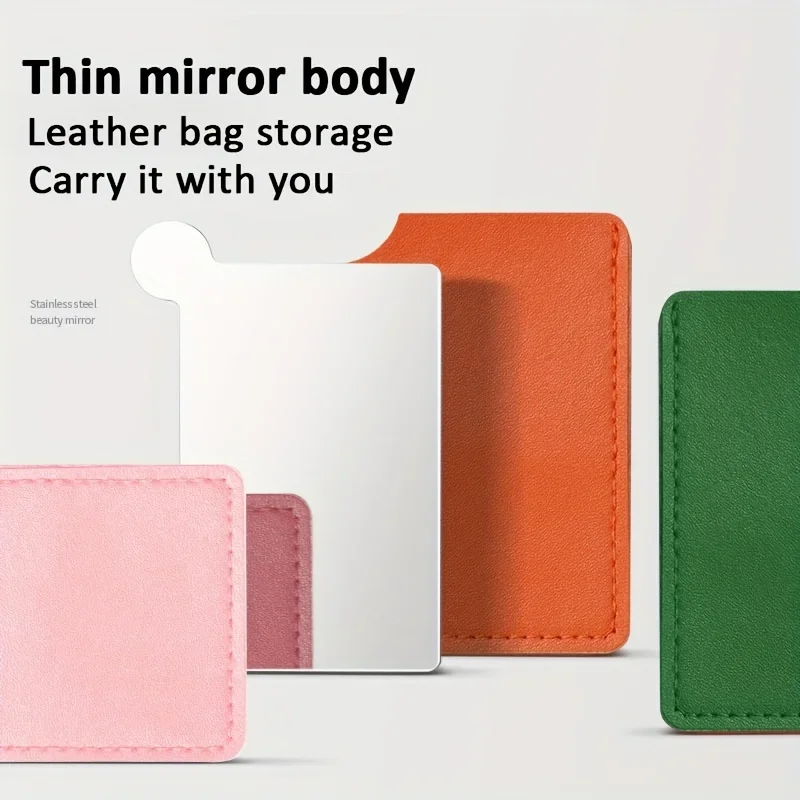 Kompaktowe lusterko ze stali nierdzewnej - przenośne, bezramkowe, o wysokiej rozdzielczości, do szybkiej retuszy i nakładania makijażu, idealne na prezent.