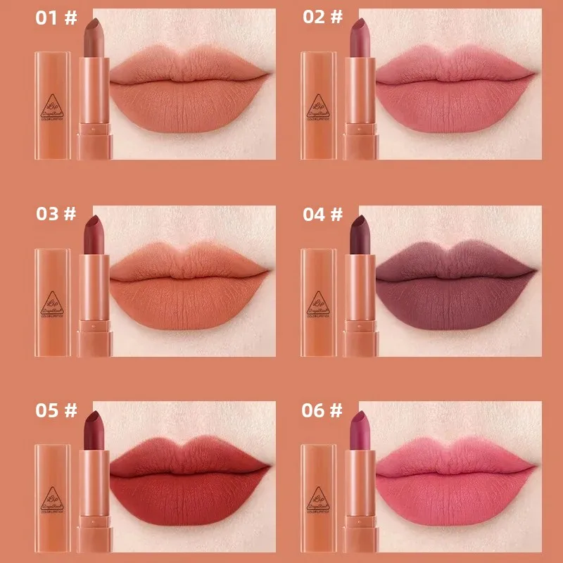Ensemble de rouge à lèvres mat pour femmes, 6 pièces, imperméable, antiadhésif, longue durée, charmant, facile à colorer, maquillage cosmétique populaire
