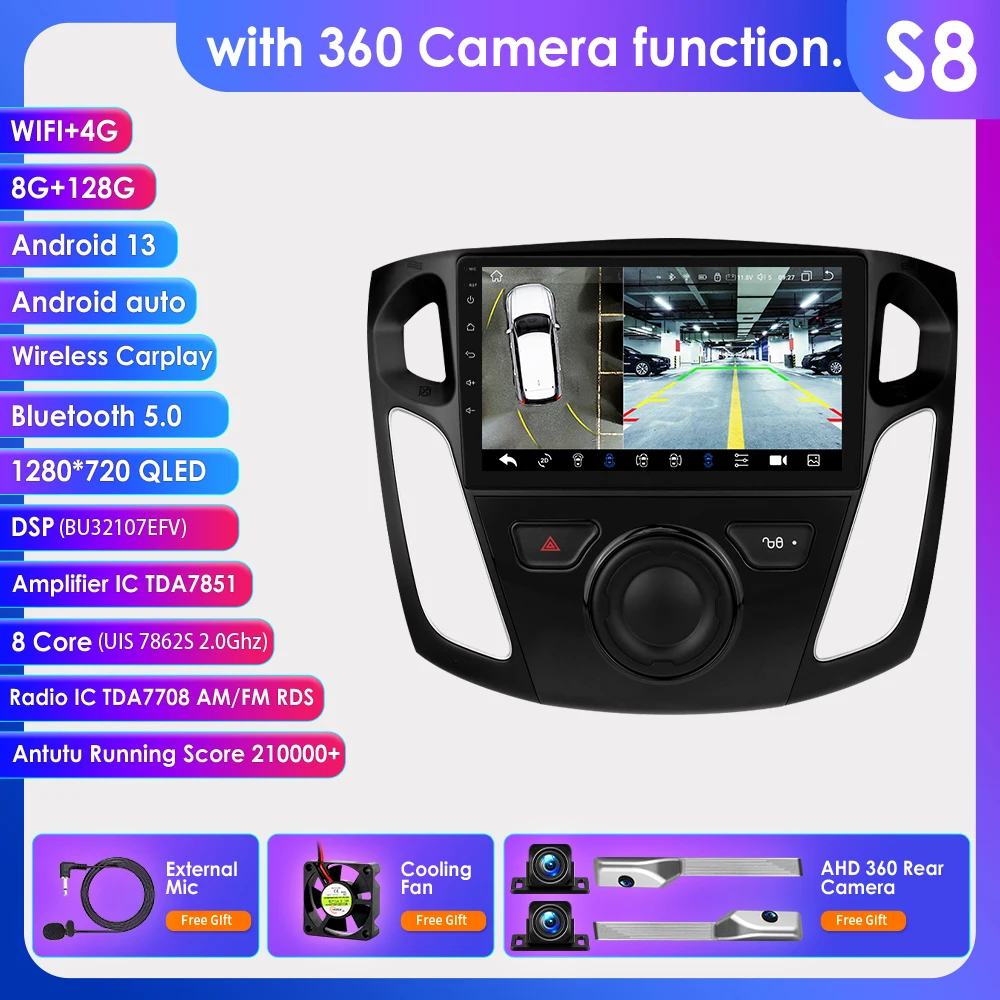 Hizpo 2 Din Android 13 Autoradio's voor Ford Focus 3 2011 - 2017 MK3 4G Wifi DSP Stereo Carplay Auto GPS Autoradio Nnavigatore