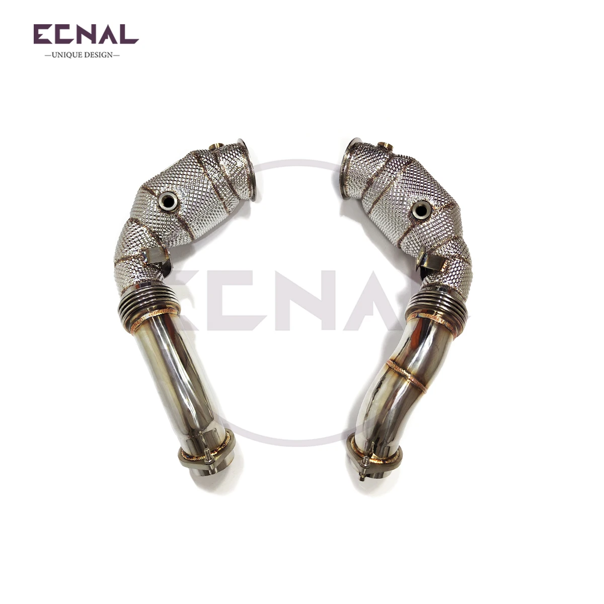 

Ecnal Exhaust for 2009-2013 BMW E70 E71 x5m x6m V8 N63 4.4T Performance Without Cat Insulated Stainless Steel Exhaust Downpipe