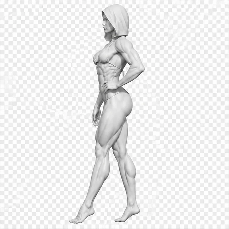Unpainted Resin Model Kit Fitness Woman Figure Muscle Body DIY Assembly Painting Statue Collectible Toy Gift for Adults 1/12