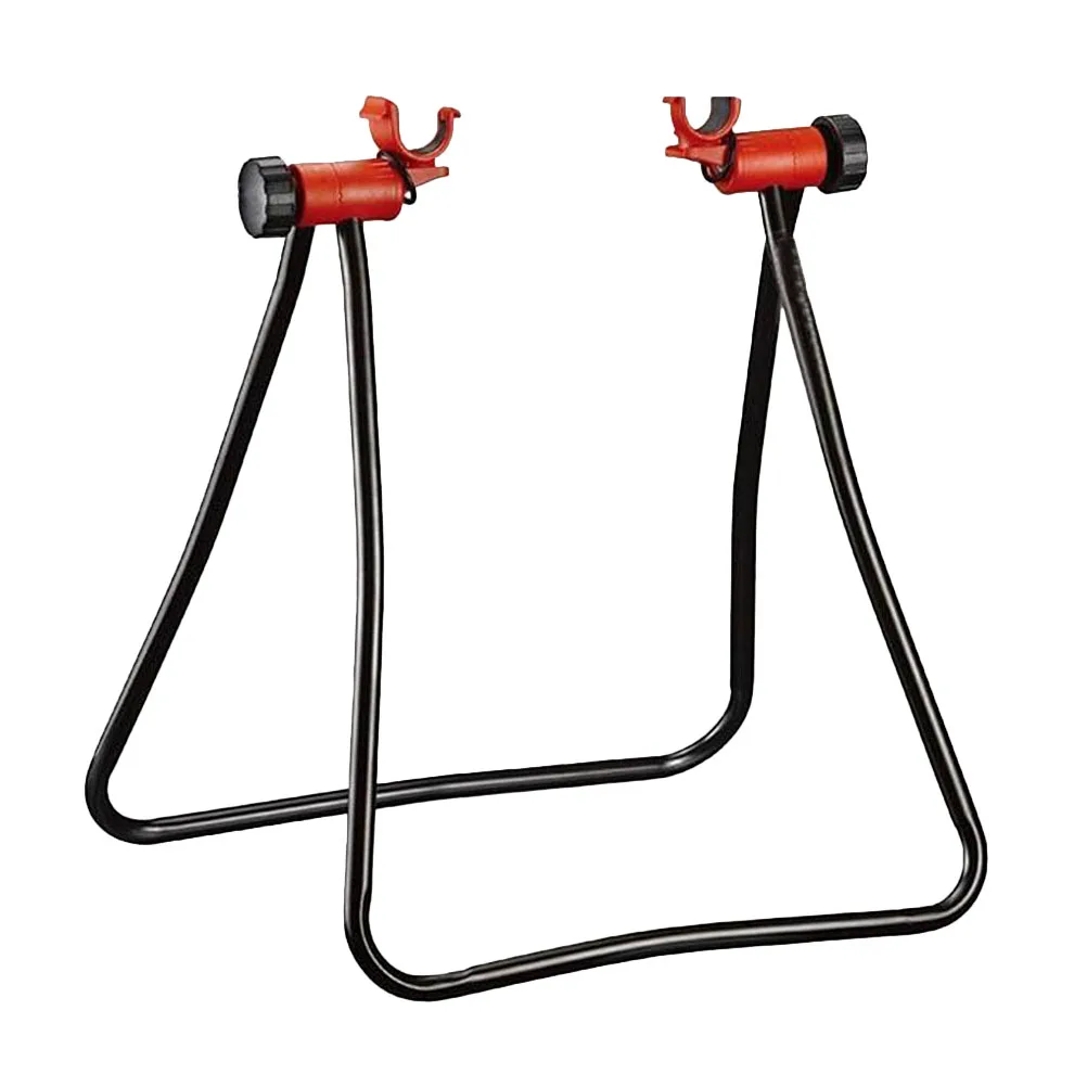 

Heavy Duty Bike Stand Bicycle Support Bracket Foldable Black Adjustable Height Non-Slip Base Iron Material Easy for Mountain
