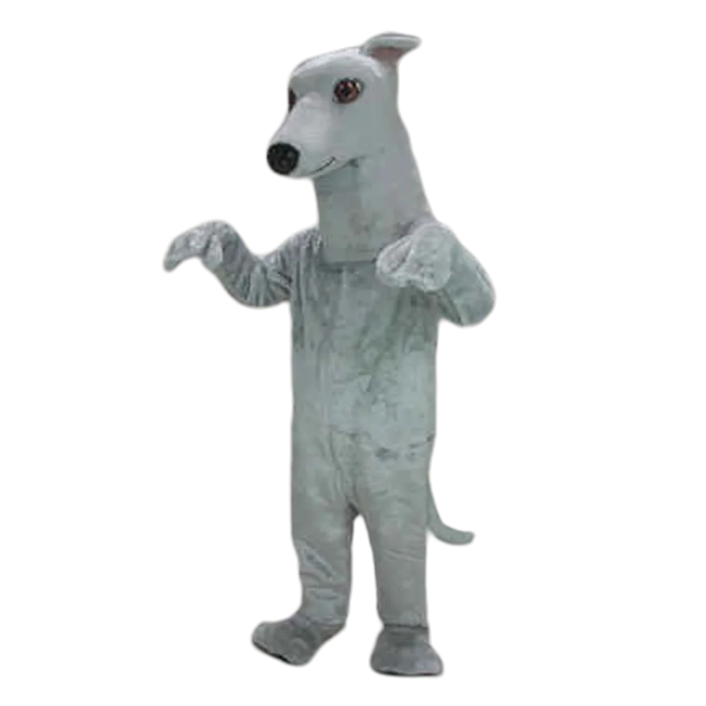 Best Quality Greyhound Dog Mascot Costume Foam Head With Helmet Cartoon Character Mascotte Outfit Suit Fancy Dress SW715