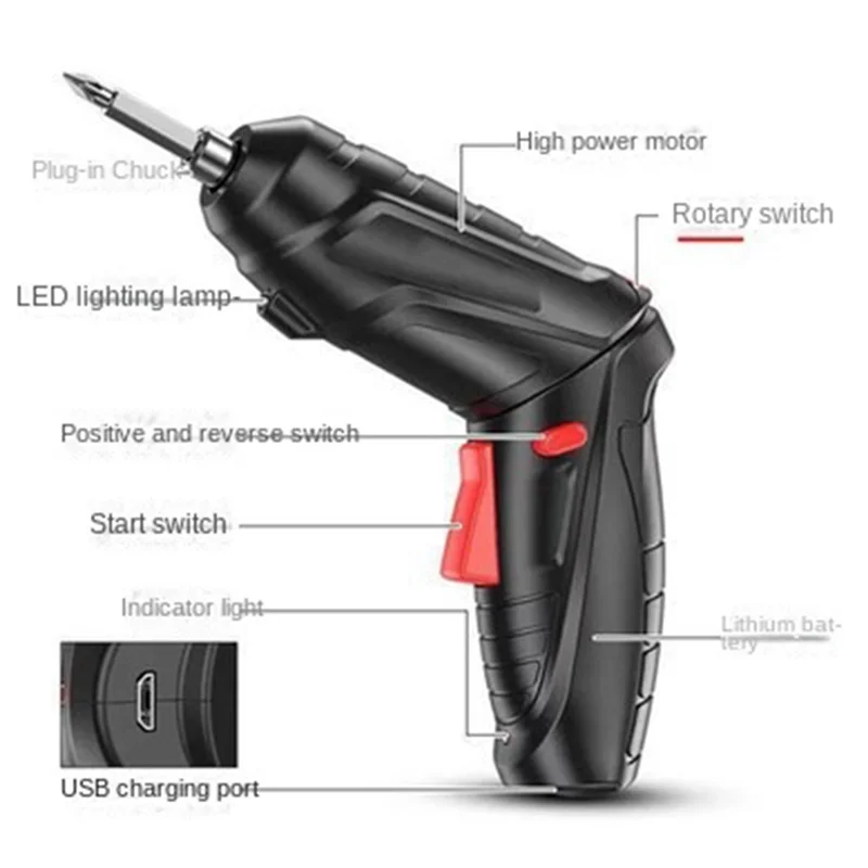 AA63 HOT Household Electric Screwdriver Rechargeable Cordless Impact Drill Mini Cordless Electric Drill Screwdriver Set