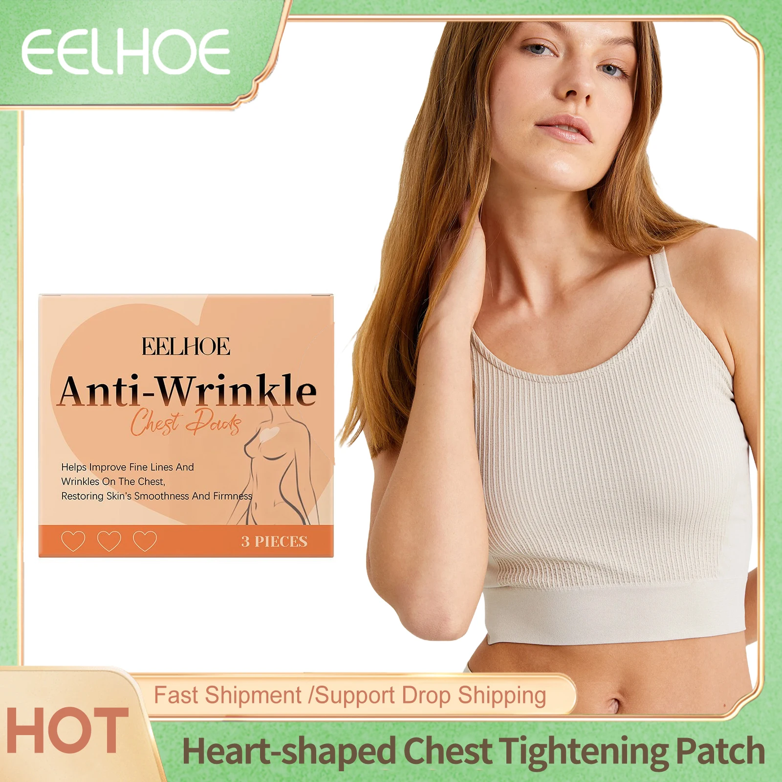 

Eelhoe Heart-Shaped Chest Tightening Patch Shaping Stabilizing Restoring Enhancer Comfort Glamour Women Breast Firming Patches