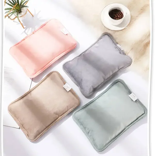 Electric Hot Water Bag Soft Winter Hand Warmer Reusable Hot Water Bottle EU Plug Rechargeable Warm Hand Pocket