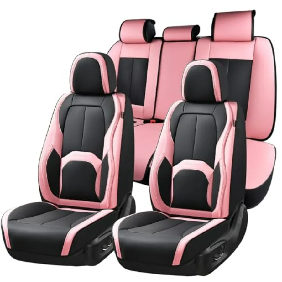 

Car Seat Covers Full Set Waterproof Nappa Leather Seat Covers for Car with Lumbar Support Automotive Seat Protectors Universal