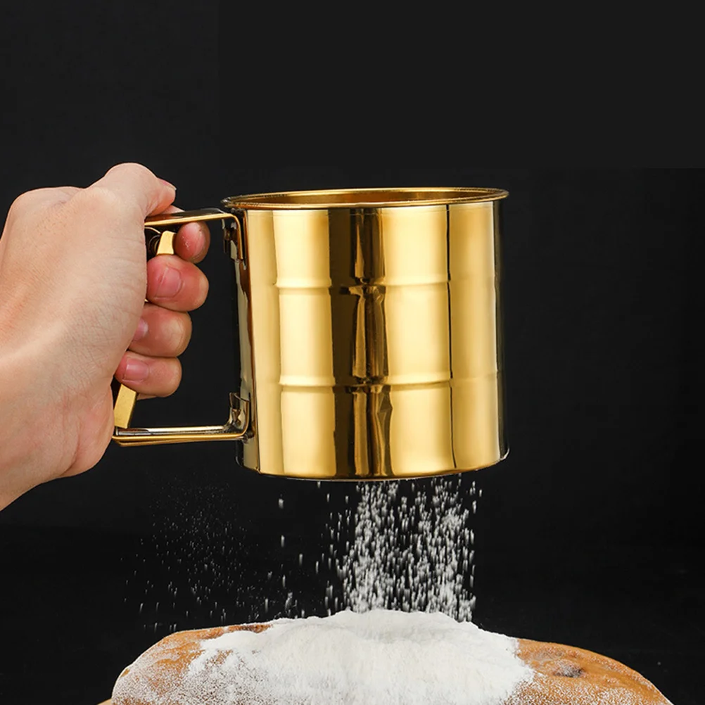 

Handheld Flour Sifter Stainless Steel Fine Mesh For Baking Powder Sugar Cocoa Almond Flour Sifting Tool Kitchen Strainer