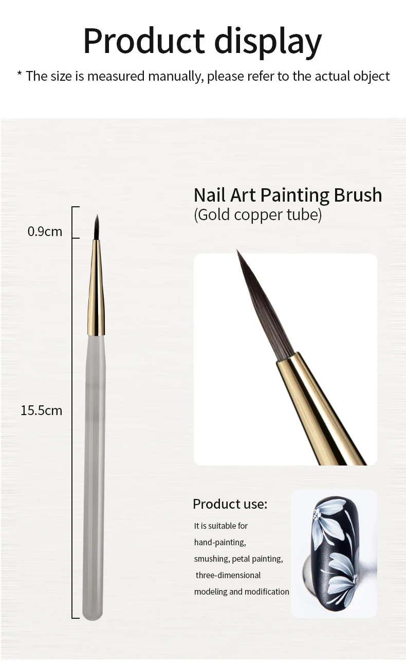 RS Nail Art Malerei Pinsel Acryl Linien Stift Streifen Gitter Blume Schmetterling Zeichnung Aquarell Pinsel DIY Design Maniküre Werkzeuge – Detail 9