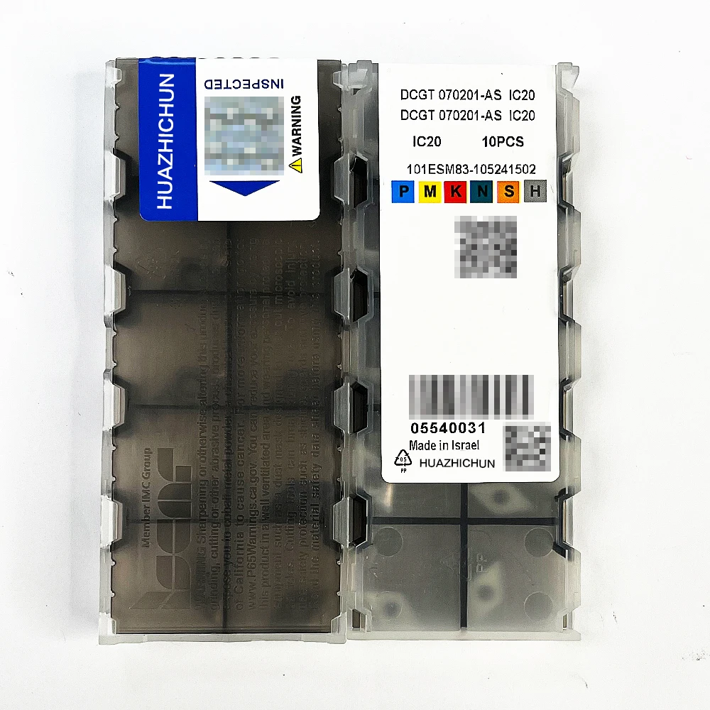 

HUAZHICHUN 10pcs DCGT 070201-AS IC20 Turning Tool Carbide Insert Steel processing Cutting tool High quality Lathe turning insert