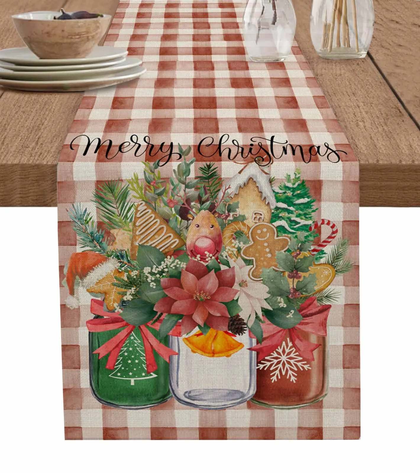 

Christmas And Winter Pinecone Painting Table Wedding Decor Table Cover Holiday Party Coffee Table Decoration Tablecloth