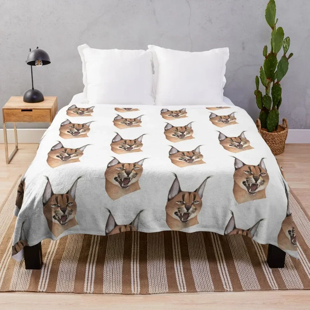 

Caracal cat Throw Blanket Fade Resistant Durable Throw Blanket